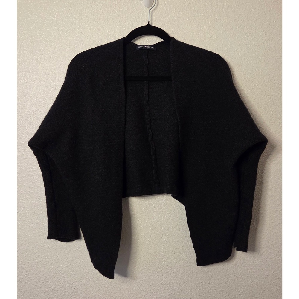 Brandy Melville Black‎ Cropped Wool Cardigan Made in Italy One Size